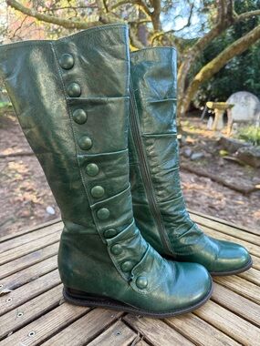 Miz Mooz Tall Green Bloom Boots 7.5